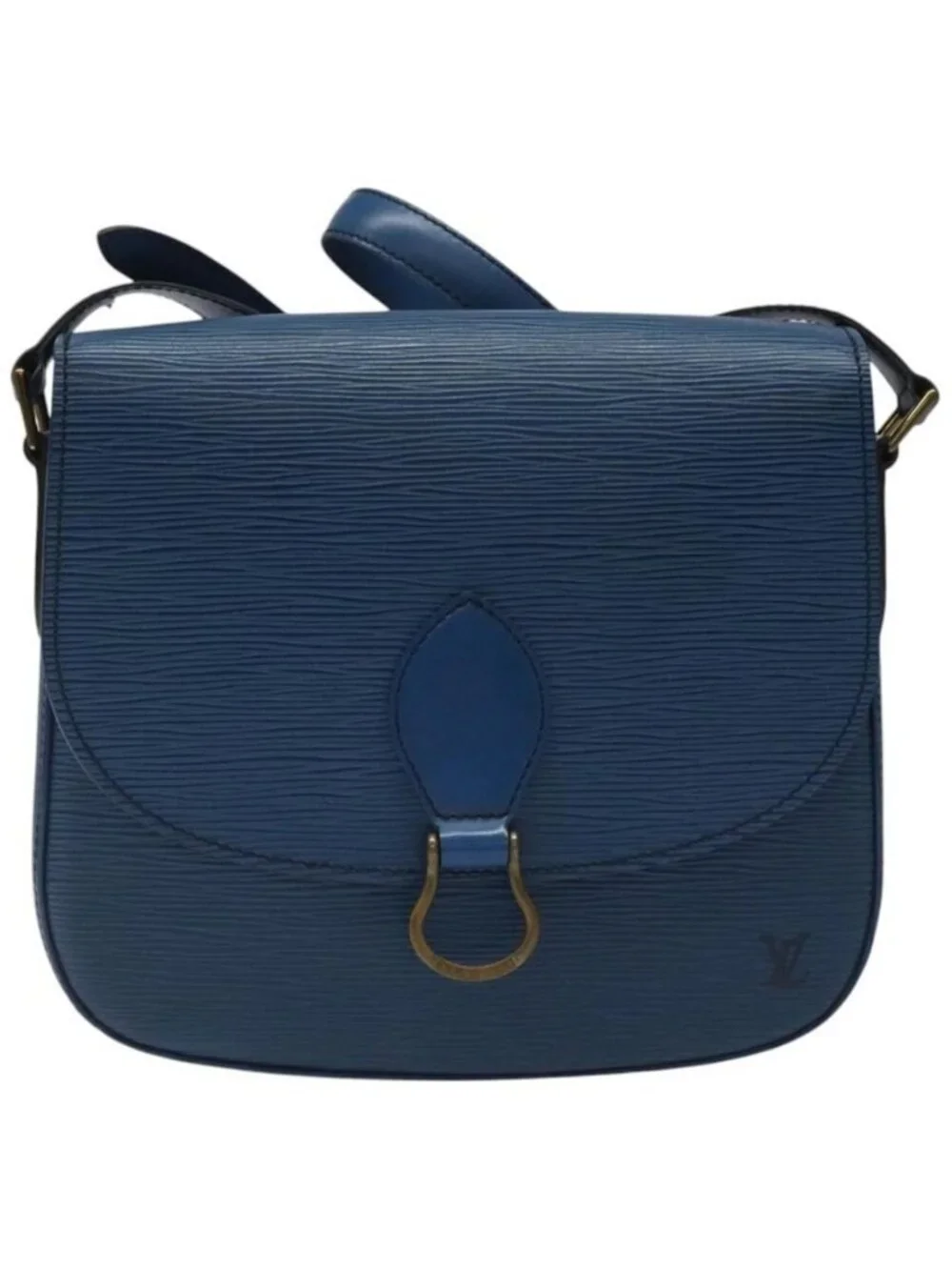 Authentic LOUIS VUITTON Epi Saint Cloud GM Shoulder Bag Toledo Blue M52195 LV